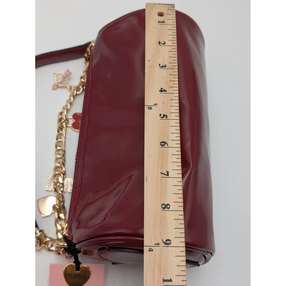 Juicy Couture Shoulder Bag Women OS Deep Red Love Comes Softly Barrel Charms New